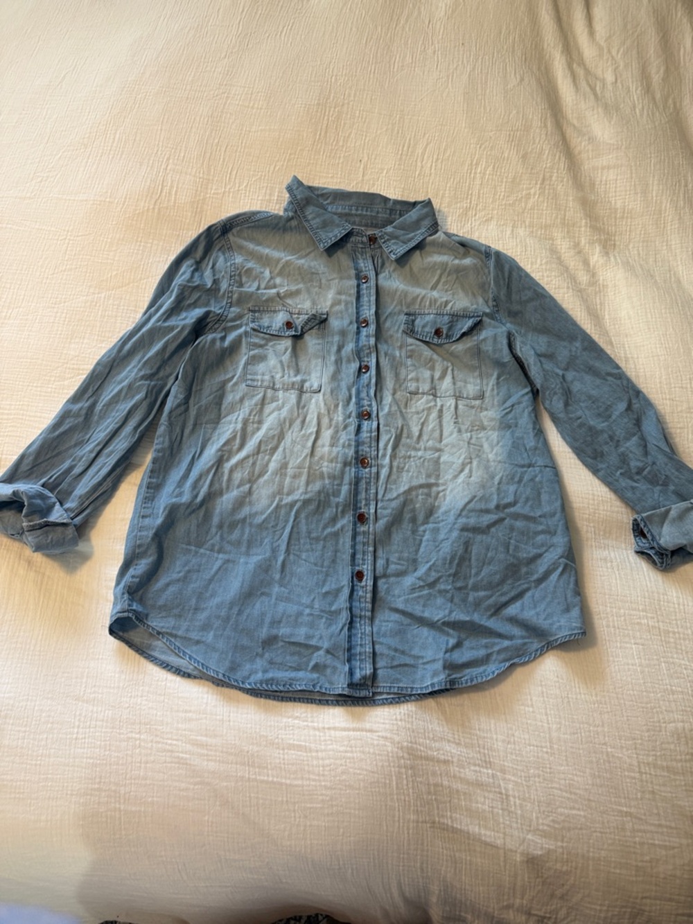 Source Unknown Light Blue Denim Button-Down Shirt